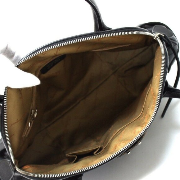 SALVATORE FERRAGAMO Gancini Semi Shoulder Bag Hand Bag Leather Black - Picture 6 of 9